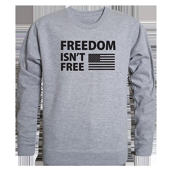 Rapid Dominance  Freedom Isnt Graphic Crewneck Sweatshirt, Heather Gray - Large