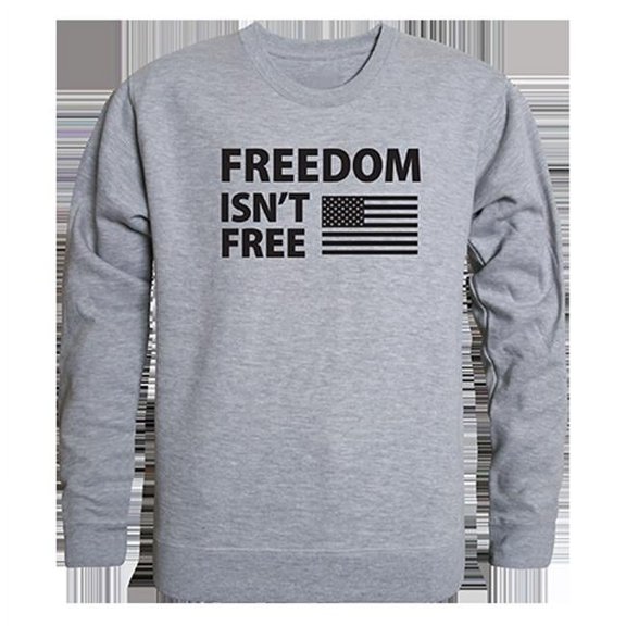 Rapid Dominance  Freedom Isnt Graphic Crewneck Sweatshirt, Heather Gray - Medium