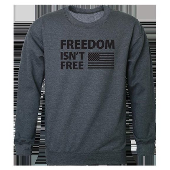 Rapid Dominance  Freedom Isnt Graphic Crewneck Sweatshirt, Heather Charcoal - 2XL