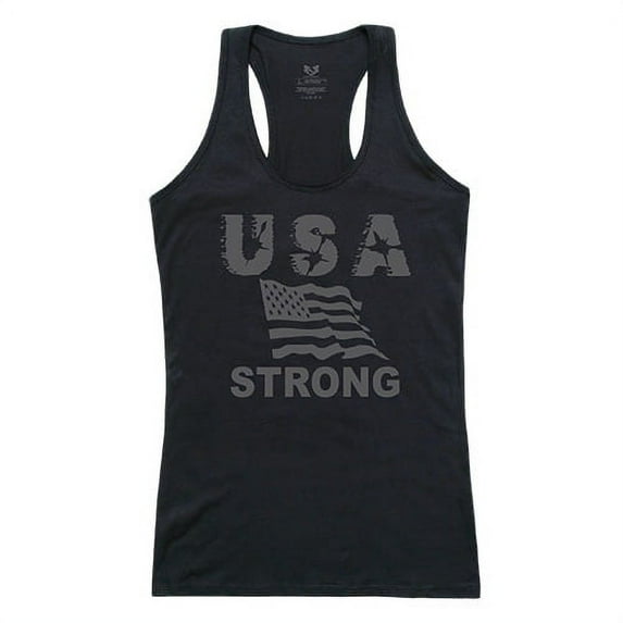 Rapid Dominance G02 Graphic Tanks, Distressed Flag-USA Strong 2 - BLK-L