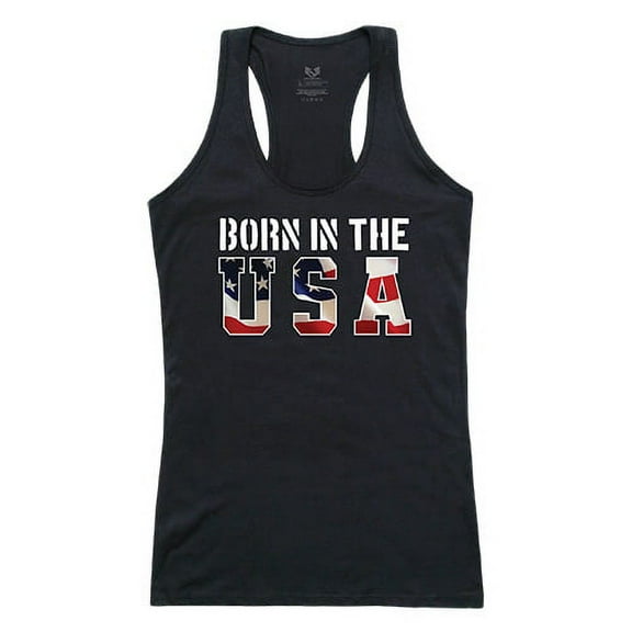 Rapid Dominance G02-U01-BLK-01 Born in the US Graphic Tank Top, Black - Small