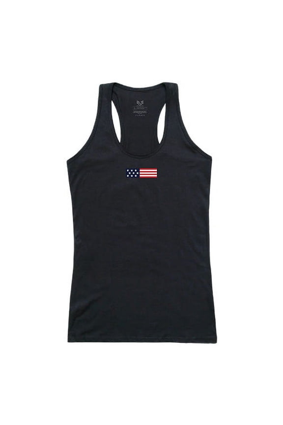 G02-US1-BLK-04 US Flag 1 Graphic Tank Top, Black - Extra Large