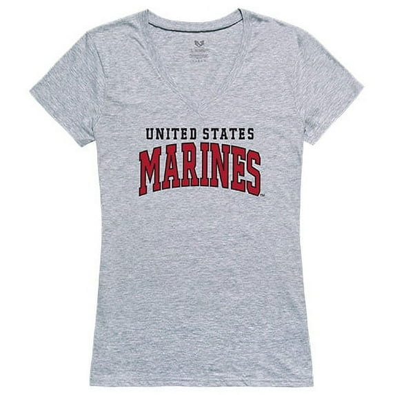 Rapid Dominance G03-MC1-HGY-03 Marine Corps1 Graphic V-Neck T-Shirt, Heather Gray - Large