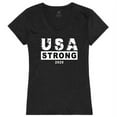 thumbnail image 1 of Rapid Dominance G03-U08-BLK-01 USA Strong 3 Graphic V-Neck T-Shirts, Black - Small, 1 of 1