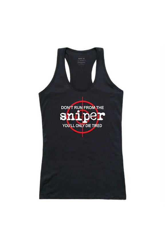 GS1-797-BLK-03 Sniper Womens Graphic Tank Top, Black - Large