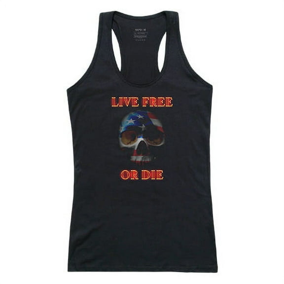 Rapid Dominance GS1-802-BLK-05 Live Free Skull Womens Graphic Tank Top, Black - 2XL