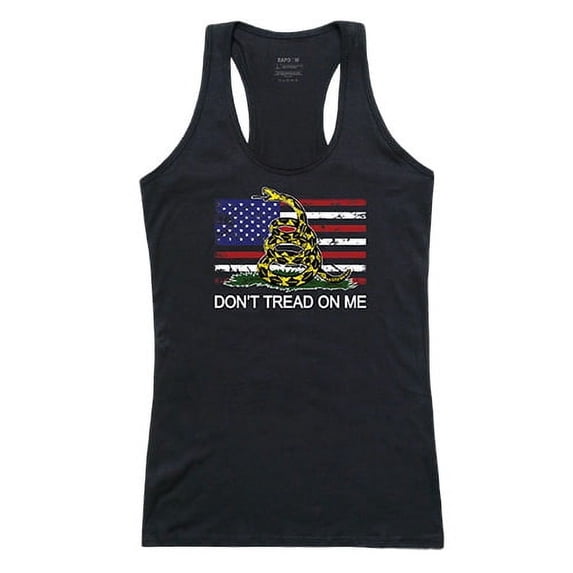 Rapid Dominance GS1-807-BLK-01 Flag with Gadsden Womens Graphic Tank Top, Black - Small