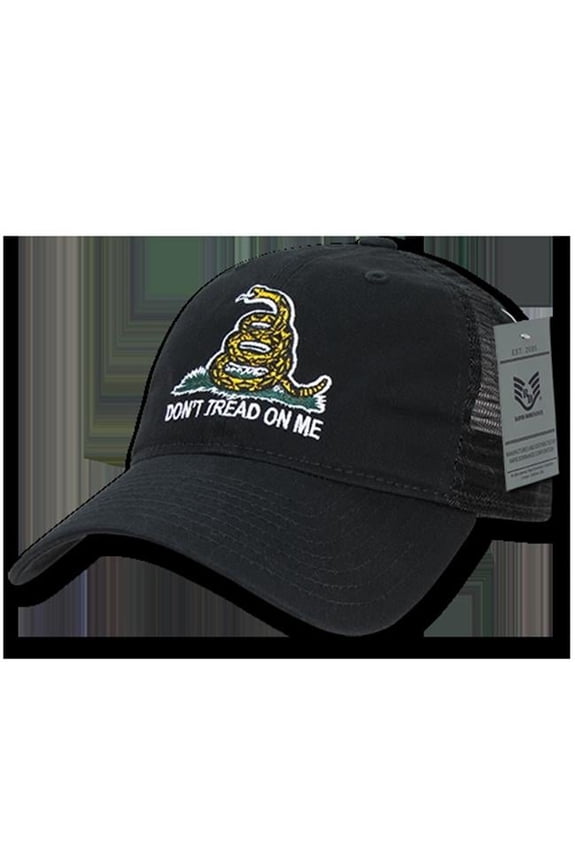 Gadsden Flag Relaxed Trucker USA Cap, Black