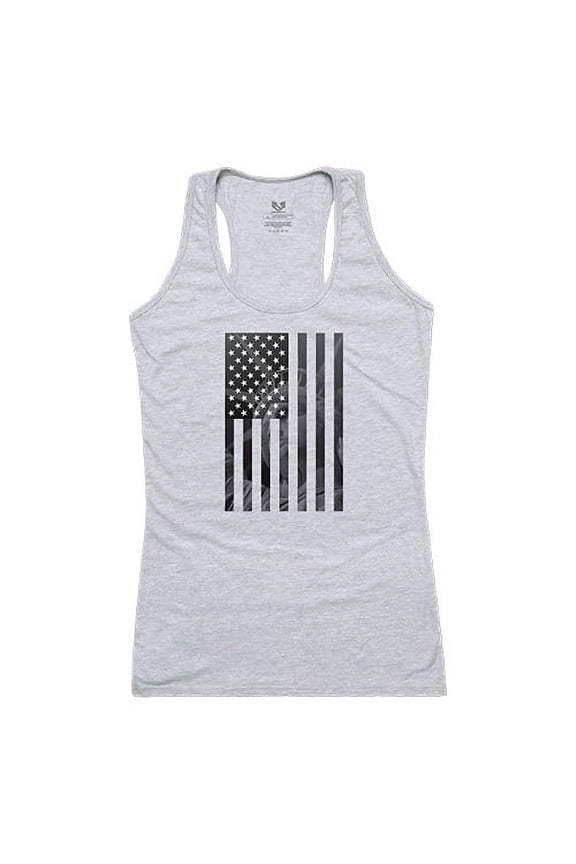 G02 Graphic Tanks, Distressed Flag-Liberty - H.Grey-2X