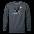 thumbnail image 1 of Rapid Dominance  Live Free Graphic Crewneck Sweatshirt, Heather Charcoal - Large, 1 of 1