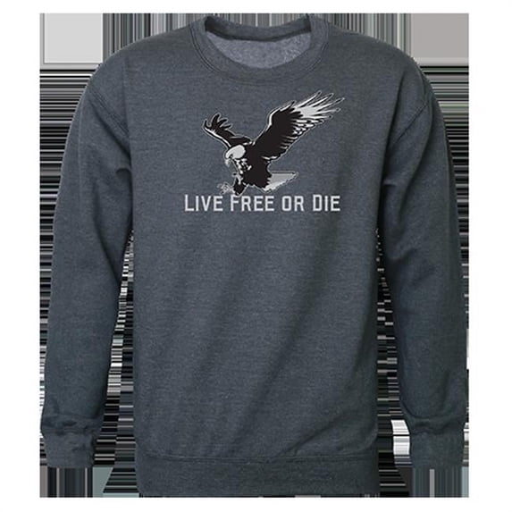 Rapid Dominance Live Free Graphic Crewneck Sweatshirt, Heather Charcoal - 2XL