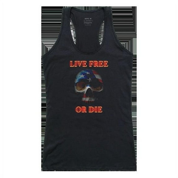 Rapid Dominance Live Free Skull Womens Graphic Tank Top, Black - Medium