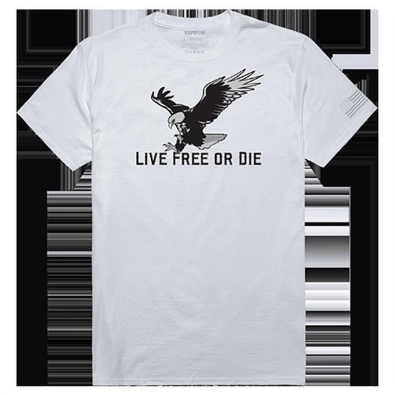Rapid Dominance  Live Free Tactical Graphic T-shirt, White - Small