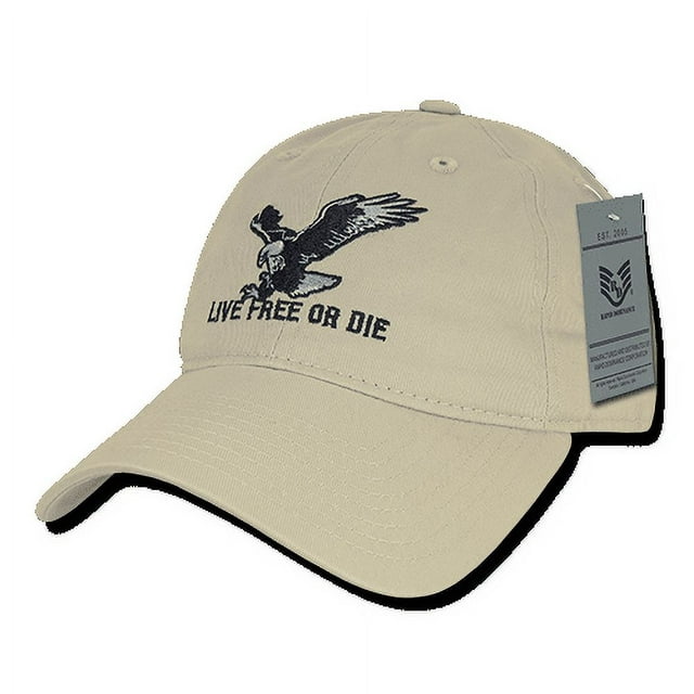 Rapid Dominance Live Free or Die American Eagle Baseball Dad Caps Hats Washed Cotton Polo