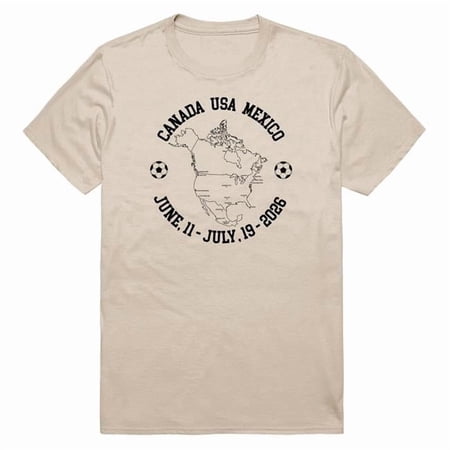 Rapid Dominance MD1-SB7-SND-02 Soccer Host Cities Map 2026 Short Sleeve T-Shirt, Sand - Medium