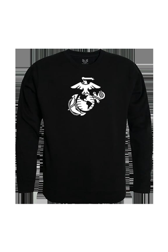 Marines 3 Graphic Crew Neck Sweatshirt, Black - Large