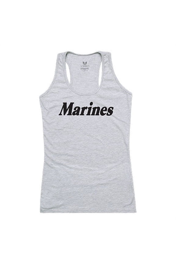 Marines Graphic Tank Top, Heather Grey - Extra Large