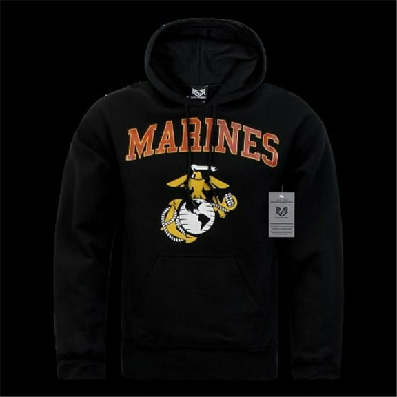 Rapid Dominance  Marines Pull Over Hoodie, Black - Large