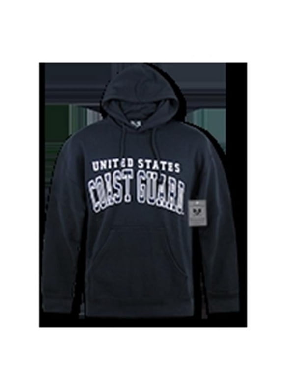 Military Pullover Hoodies - Coast Guard, Black - Small