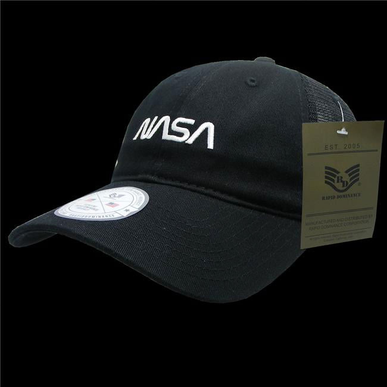 Rapid Dominance NAS9 WO BLK Worm NASA Relaxed Trucker Cap Black One Size