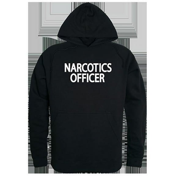 Rapid Dominance Narcotics Officer Text Graphic Mens Pullover Hoodie [Black - XL]