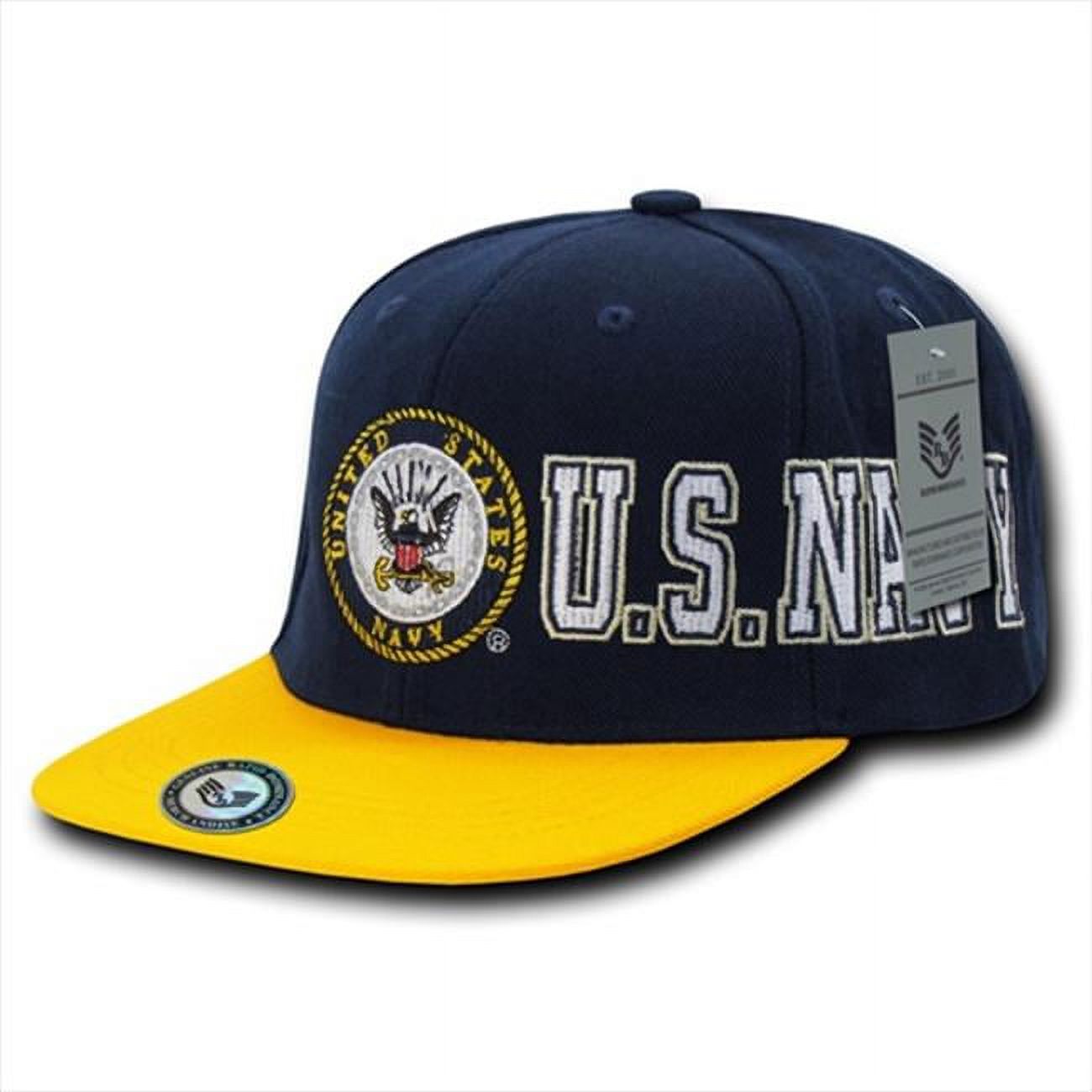 Rapid Dominance Navy D-Day Military Mens Snapback Cap [Navy Blue/Gold - Adjustable] - image 1 of 2