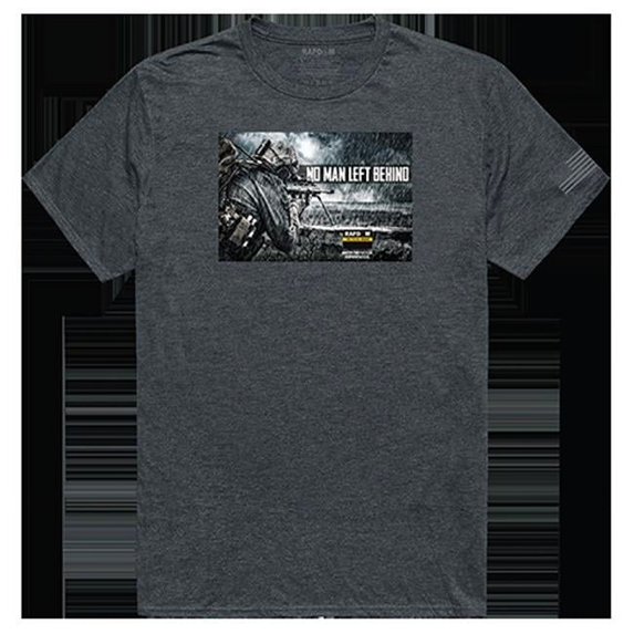Rapid Dominance No Men Left Tactical Graphic Tee Shirt, Heather Charcoal - Small