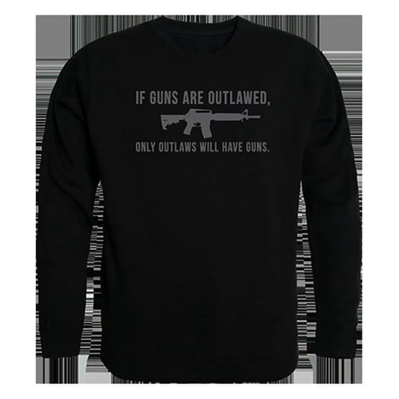 Rapid Dominance  Outlawed Graphic Crew Neck Sweatshirt, Black - Large