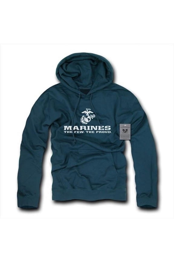 R99-MAR-NVY-03 Marines Basic Military Pullover Hoodie, Navy - Large