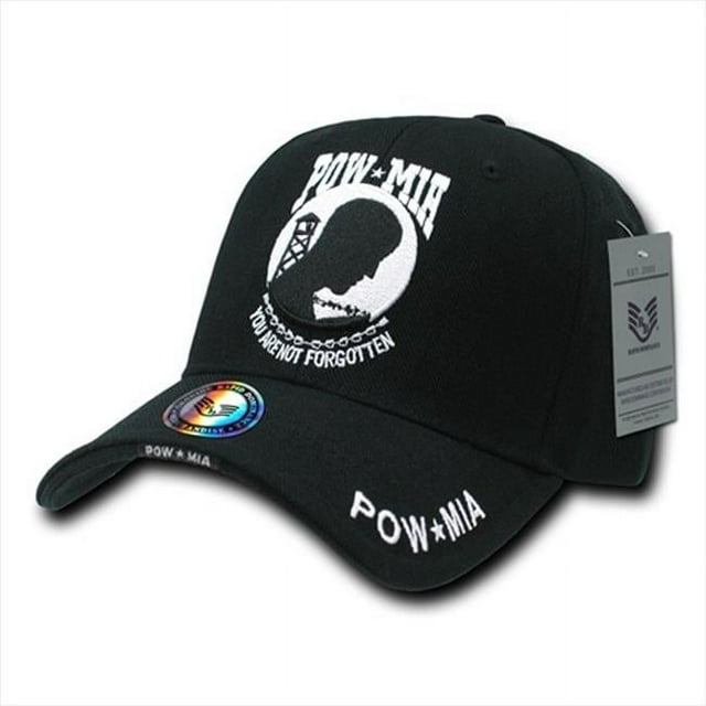 Rapid Dominance RD-POWMIA Deluxe Military Baseball Caps- Pow Star Mia- Black