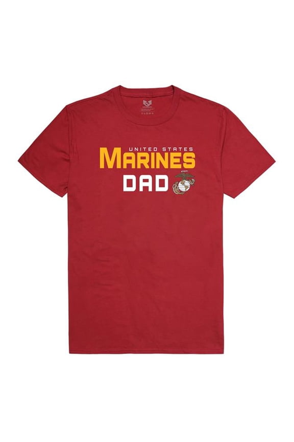 RS2-MC5-CAR-02 Relaxed Graphic Marines Dad Short Sleeve T-Shirt, Cardinal - Medium