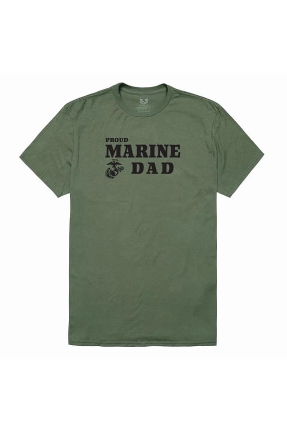 RS2-MC5-OLV-01 Relaxed Graphic Marines Dad Short Sleeve T-Shirt, Olive - Small