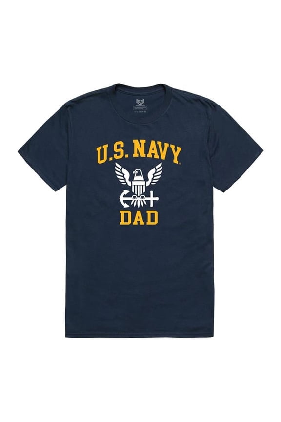 RS2-NA7-NVY-02 Relaxed Graphic US Navy Dad Short Sleeve T-Shirt, Navy - Medium