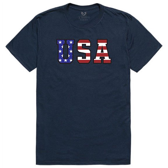 Rapid Dominance RS2 Relaxed Graphic Tees-Flag Text - NVY-2X