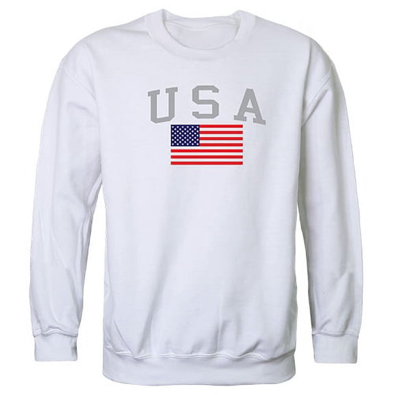 Rapid Dominance RS3-789-WHT-04 USA & Flag Graphic Crewneck Sweatshirt, White - Extra Large