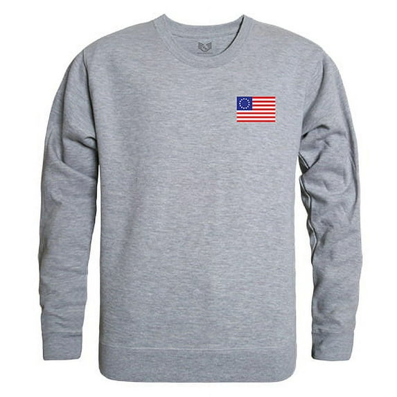 Rapid Dominance RS3-BR1-HGY-03 Betsy Ross 1 Graphic Crewneck Sweatshirt, Heather Gray - Large