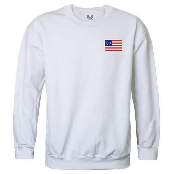 Rapid Dominance RS3-BR1-WHT-05 Betsy Ross 1 Graphic Crewneck Sweatshirt, White - 2XL