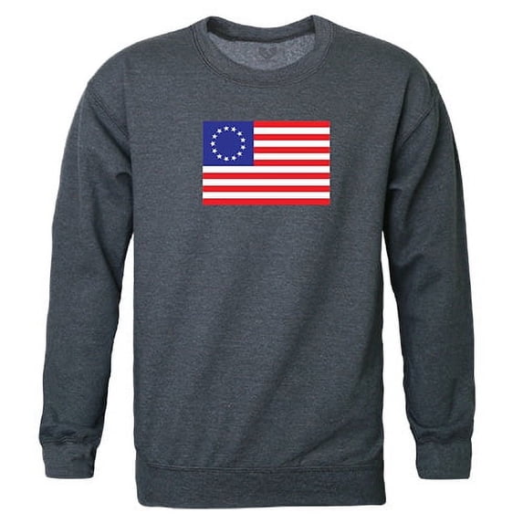 Rapid Dominance RS3-BR2-HCH-05 Betsy Ross 2 Graphic Crewneck Sweatshirt, Heather Charcoal - 2XL