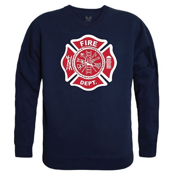 Rapid Dominance RS3-FD-NVY-02 Fire Department Graphic Crewneck Sweatshirt, Navy - Medium
