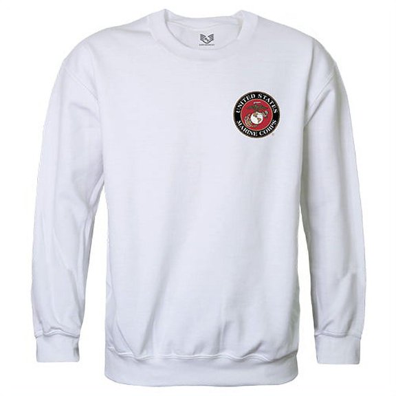 Rapid Dominance RS3-MCE-WHT-01 USMC Emblem Graphic Crewneck Sweatshirt, White - Small