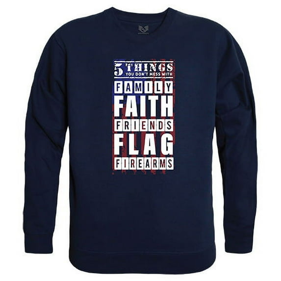 Rapid Dominance RS3-U12-NVY-02 5 Things YDMW 2 Graphic Crewneck Sweatshirt, Navy - Medium