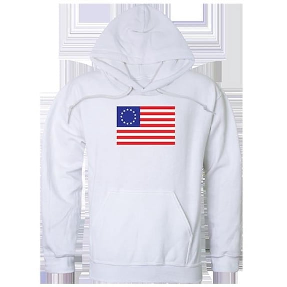 Rapid Dominance RS4-BR2-WHT-03 Betsy Ross 2 Graphic Pullover Sweatshirt, White - Large