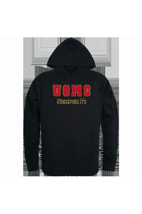 RS4-USM-BLK-05 USMC Graphic Pullover Sweatshirt, Black - 2X