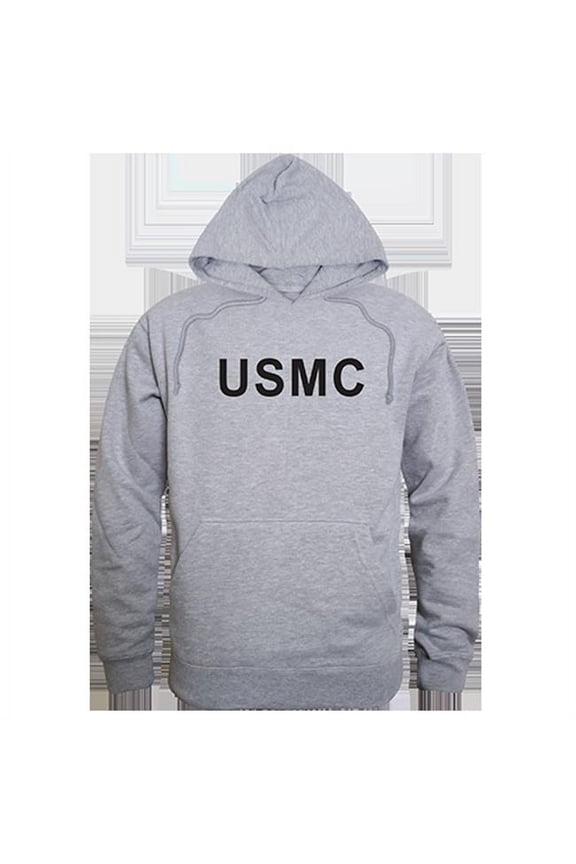 RS4-USM-HGY-03 USMC Graphic Pullover Sweatshirt, Heather Grey - Large