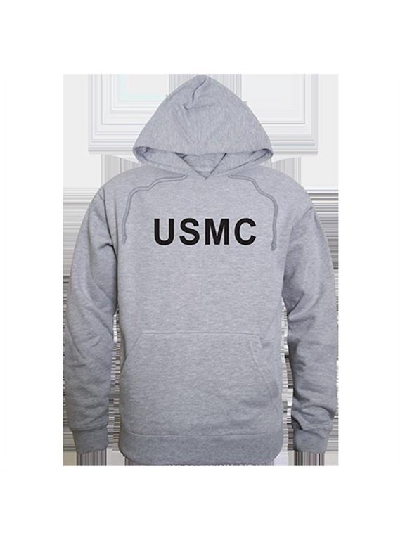 RS4-USM-HGY-03 USMC Graphic Pullover Sweatshirt, Heather Grey - Large