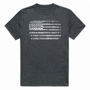 Rapid Dominance RS8-USA-HCH-02 American Flag Distressed Short Sleeve T-Shirt, Heather Charcoal - Medium