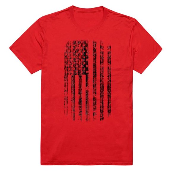Rapid Dominance RS8-USA-RE2-04 American Flag Distressed Short Sleeve T-Shirt, Red - Extra Large