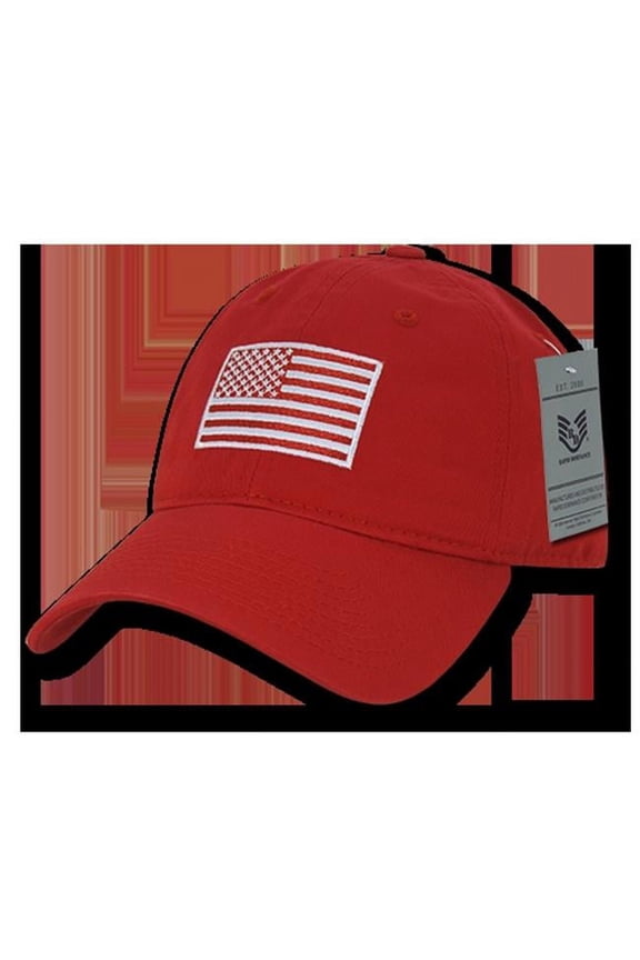 Relaxed Tonal Flag Graphic Cap, Red