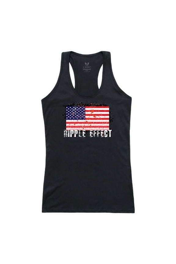 Ripple Effect Graphic Tank Top, Black - Small