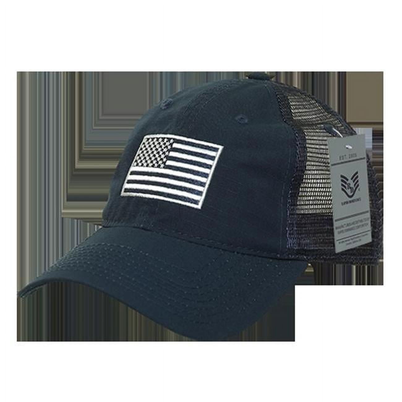 Rapid Dominance Boys' Embroidered American Flag Air Mesh Flex Cap - Black Baseball Hat - View #4